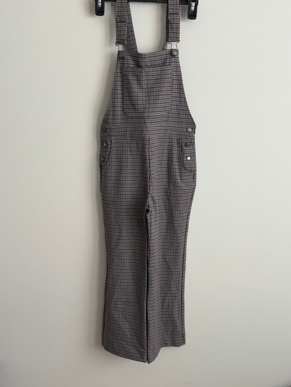 Zara Girls Houndstooth Plaid Overalls Size 11/12 Heavyweight